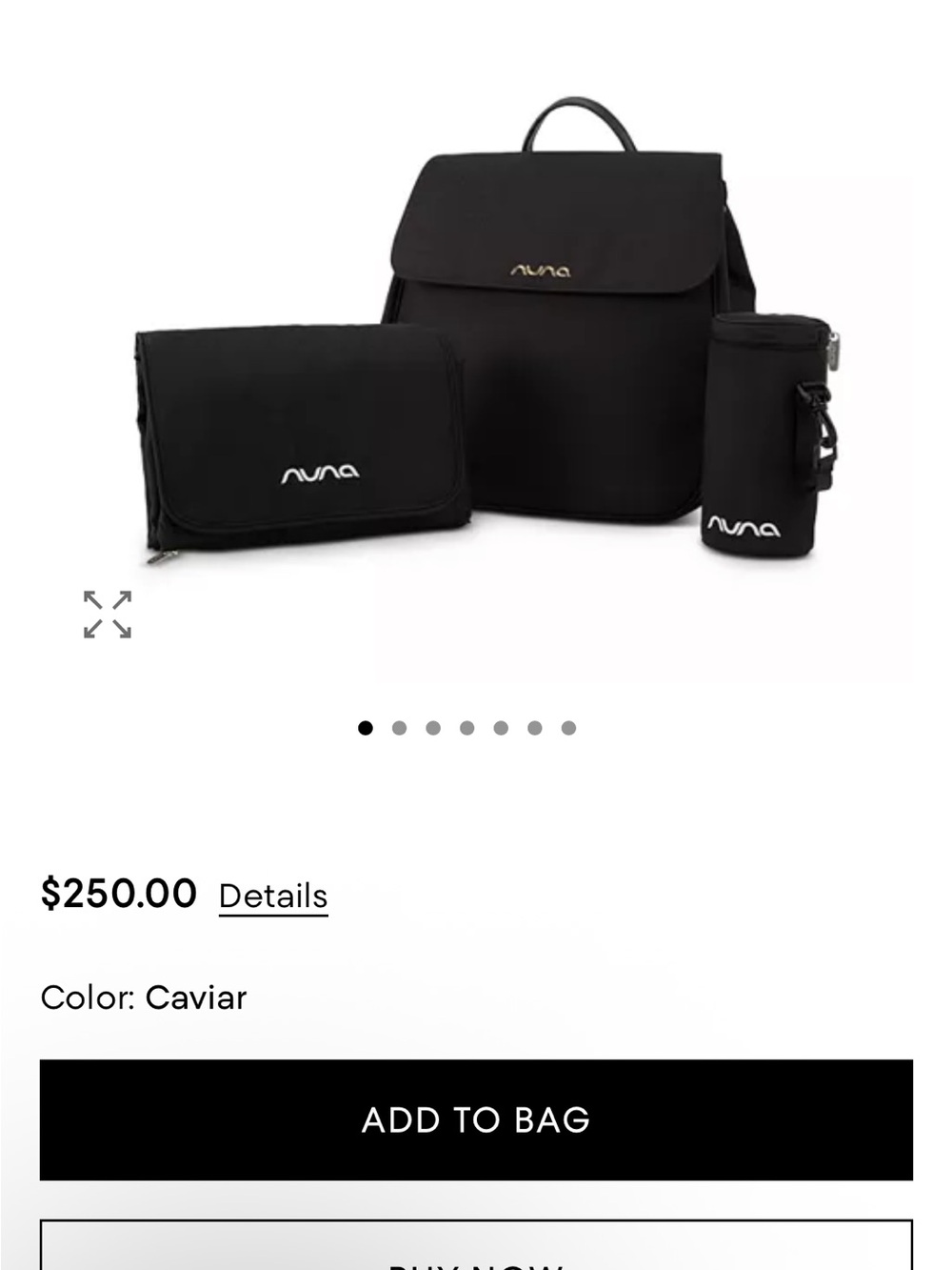Nuna Diaper Bag Set in Caviar - Perfect Condition